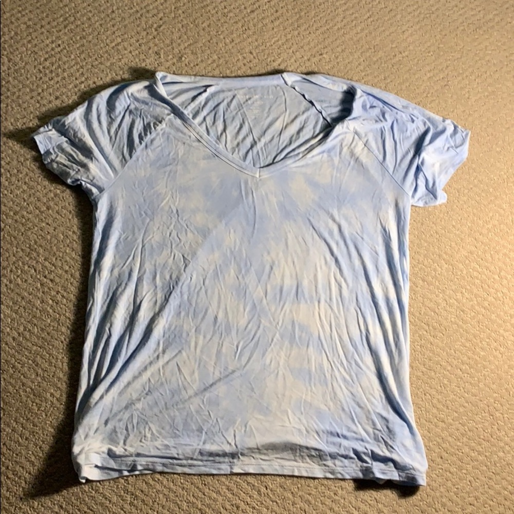 Tie Dye Blue American Eagle V-Neck Tee